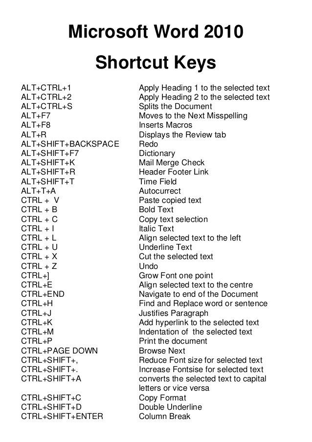 keyboard shortcut for highlighting in word mac